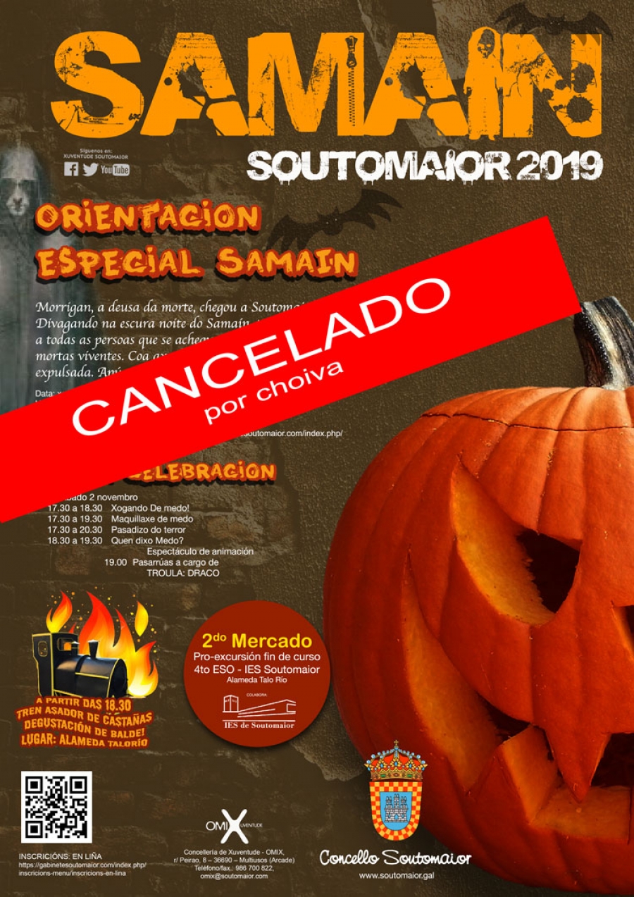 Aviso de cancelación do programa de actividades Samaín  2019